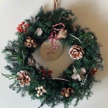 訂製-日本永生雪松聖誕花圈25cm