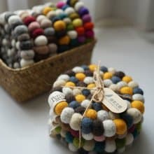 100% Wool 羊毛氈手工隔熱墊 杯墊 _公平貿易