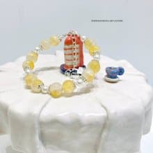 台灣設計師手工飾品-冰晶珠手鍊【午後甜點-蜂蜜蛋糕】
