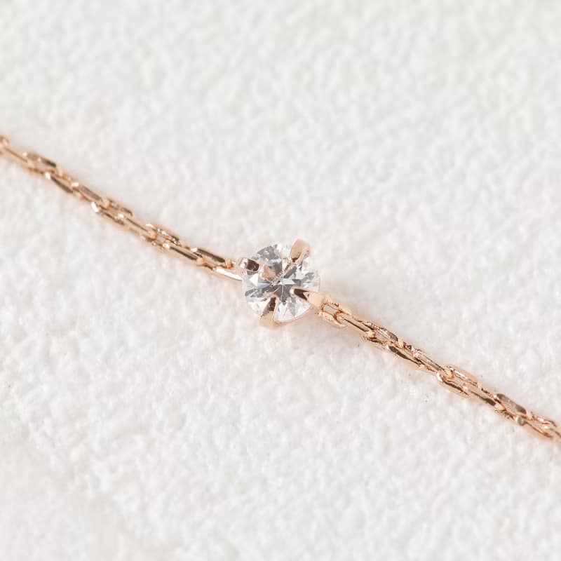 petit zirconia bracelet PGニッケルフリープチフィットブレスレット　着脱簡単　キュービックジルコニアブレスレット　ピンクゴールド