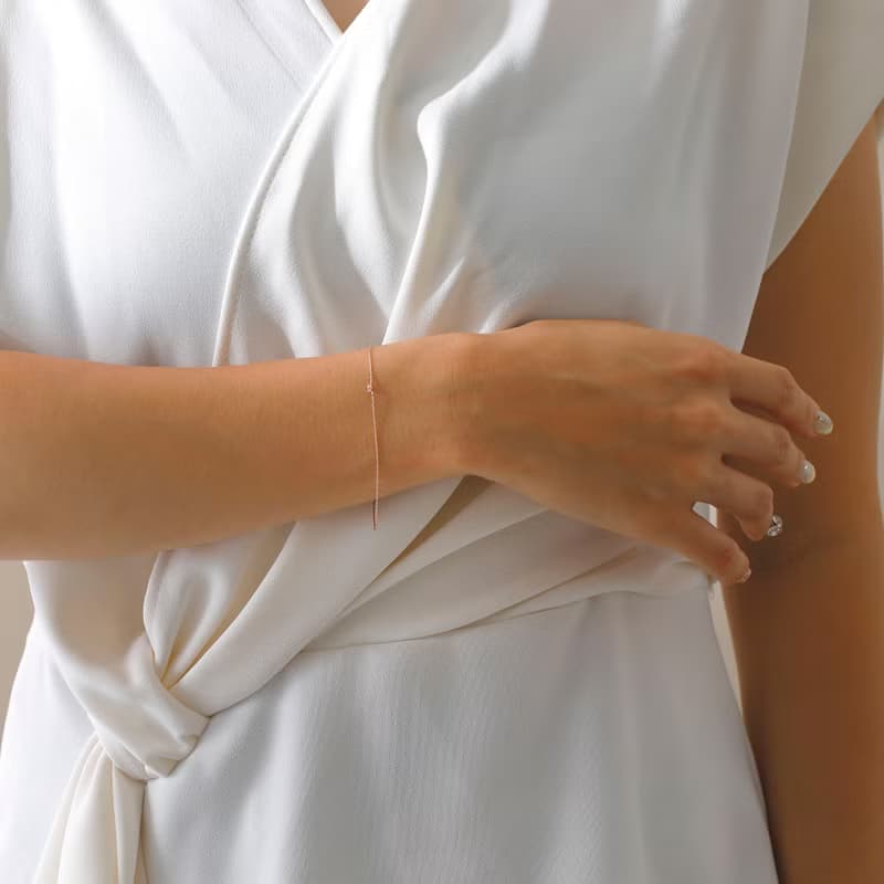 petit zirconia bracelet PGニッケルフリープチフィットブレスレット　着脱簡単　キュービックジルコニアブレスレット　ピンクゴールド