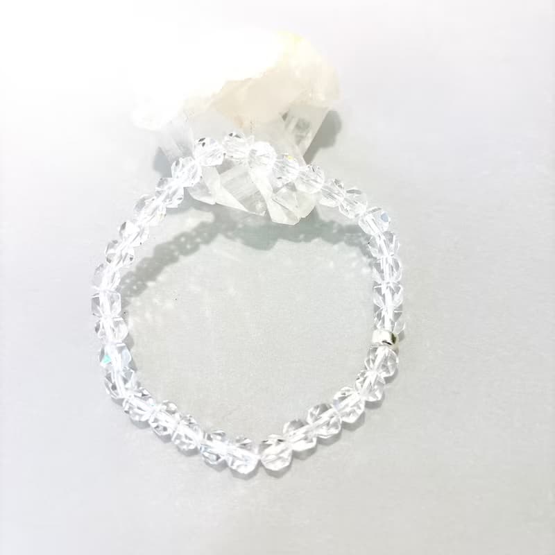 Ops Rock Crystal silver bracelet -白水晶/純銀/簡約/鑽切/手鍊