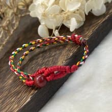 寶寶手鍊 硃砂五色線編繩手鍊 亦可做大人款  五行 避邪 開運 平