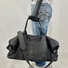 Snakeskin Weekender Duffle Bag Leather Weekender Bag Snakeskin Travel Bag