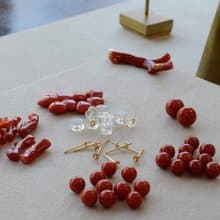 【熱門系列】18K紅珊瑚耳環 珠形珊瑚 日本製造 血赤珊瑚 日本製