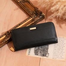 【金安德森】Dominic 金標牛皮拉鍊長夾-深空黑