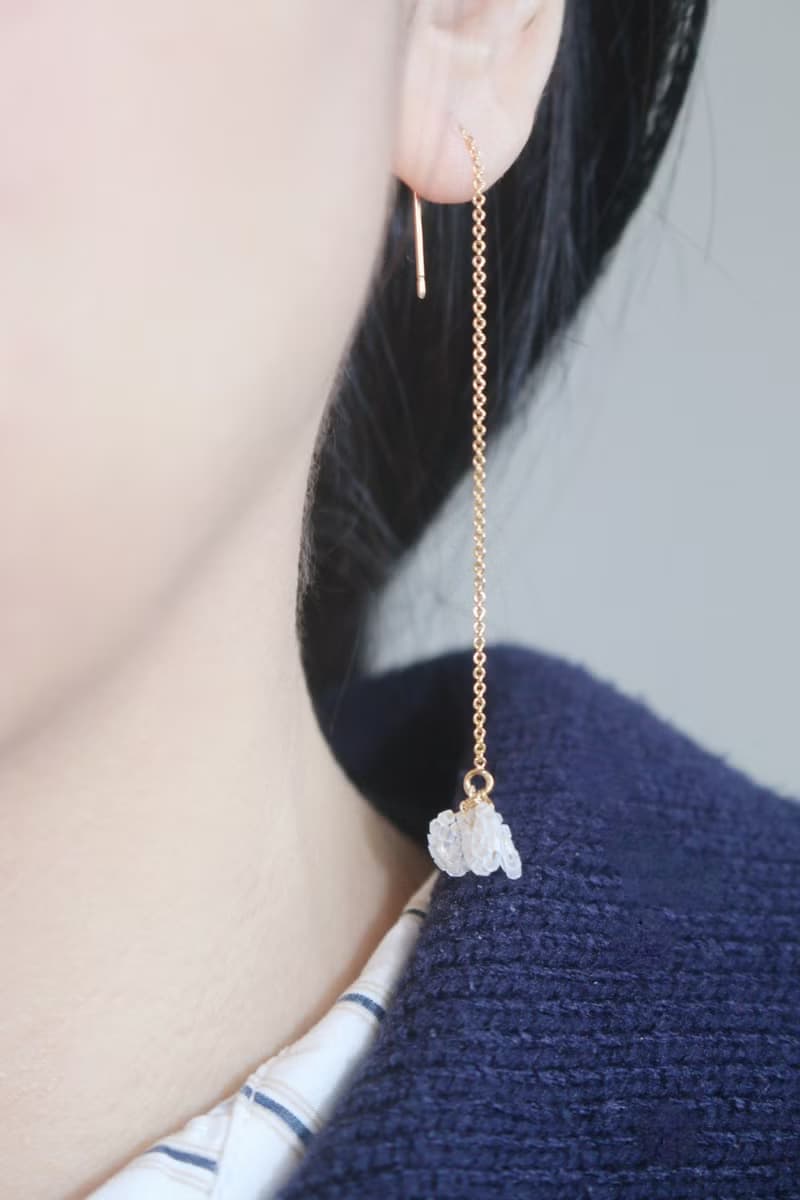 耳環 純銀鍍金耳針 日本樹脂珠  - 幸運 -