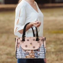 手提包 斜背 / 真皮  布防潑水 緹花 極光霜兔 多琳