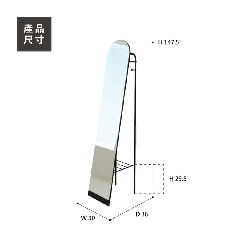 居然家居 | Kevin 立鏡 工業風 實用全身鏡