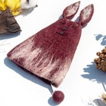 羊毛氈手機袋/羊毛氈收納袋/零錢包/悠遊卡套/羊毛氈錢包-刺繡兔