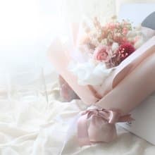 【加大尺寸訂購】粉色絕代青春篇章・甜美粉永生玫瑰與棉花花束