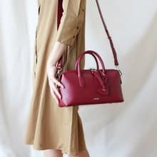 Pillow 女性肩背真皮皮包/枕頭包/覆盆莓紅 (日常包款)