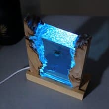 環氧樹脂燈resin lamp/深潛水邂逅海龜/微縮景觀手工夜燈