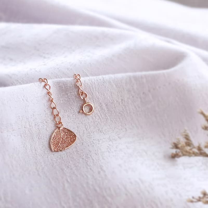 【純葉脈製作】 羽憶手鍊 - 玫瑰金