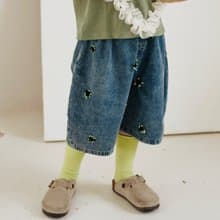 立體小花純棉牛仔褲 / 五分褲 短褲 褲子 童裝