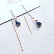 │14kgf輕珠寶│一帆風順藍綠晶石耳線