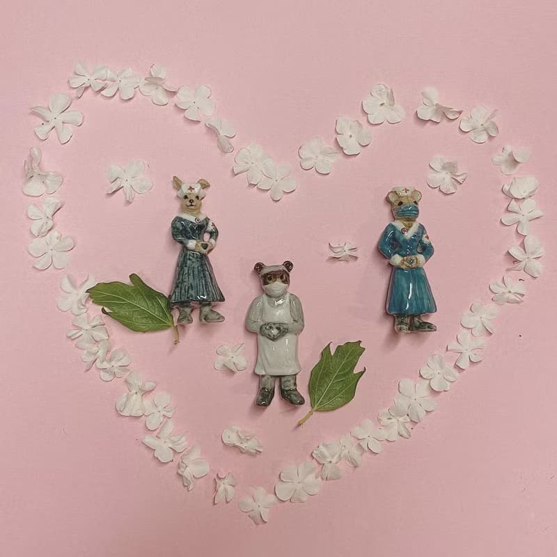 AndMary 手繪瓷項鍊-護士兔 禮盒裝 Nurse Rabbit Necklace