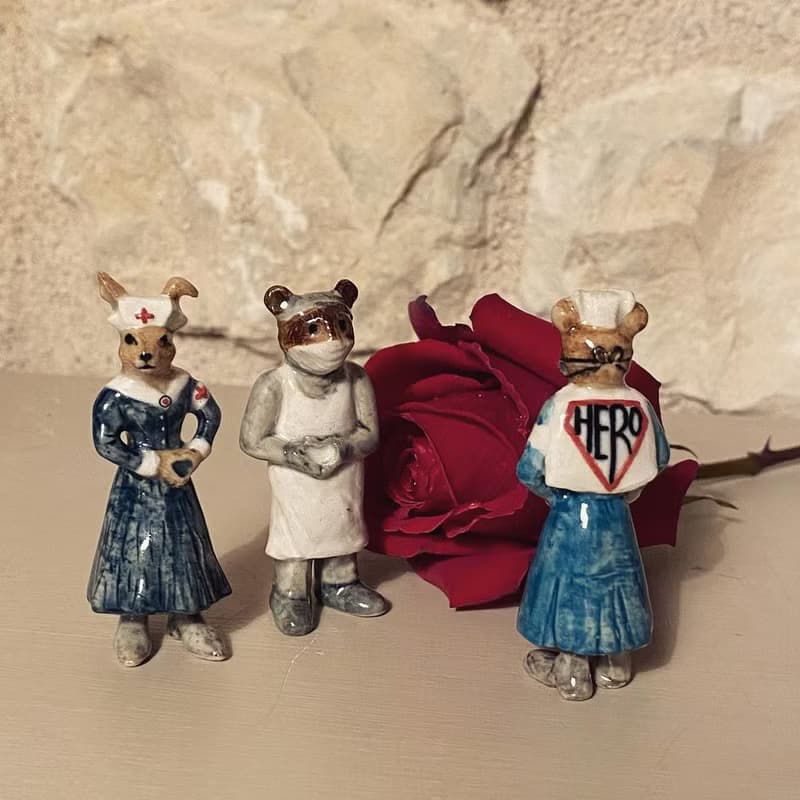 AndMary 手繪瓷項鍊-護士兔 禮盒裝 Nurse Rabbit Necklace