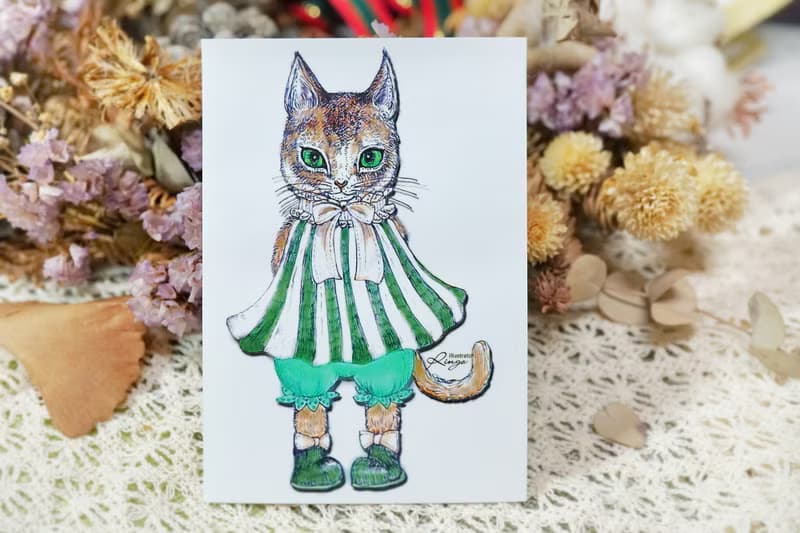 克萊兒─手繪日製動物療癒防水貼紙/小卡片/行李箱/筆電