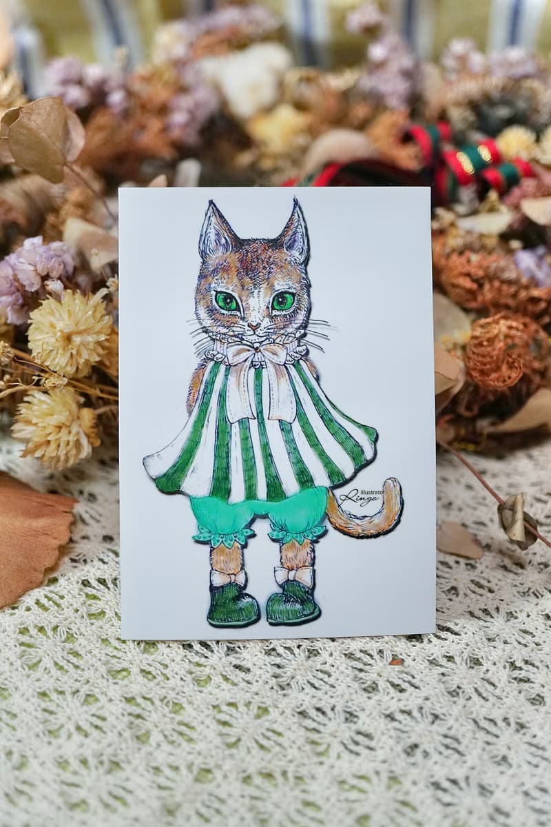 克萊兒─手繪日製動物療癒防水貼紙/小卡片/行李箱/筆電