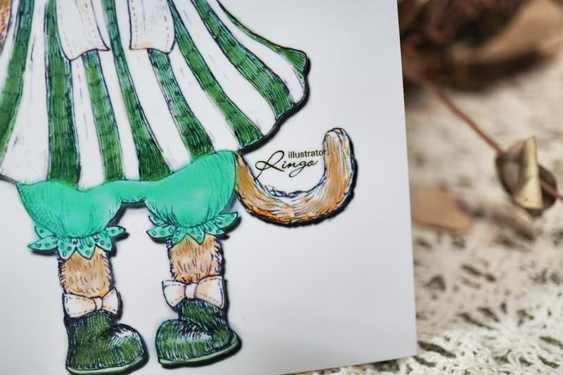 克萊兒─手繪日製動物療癒防水貼紙/小卡片/行李箱/筆電