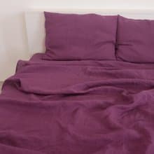 Burgundy linen flat sheet / Linen bedsheet / Softened stonewashed linen sheet