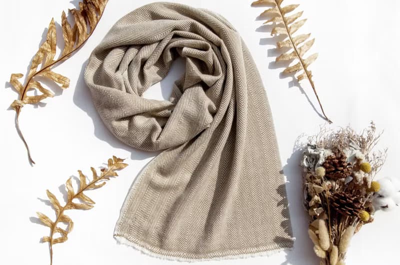 喀什米爾Cashmere/針織圍巾/純羊毛圍巾/羊毛披巾-厚款條紋