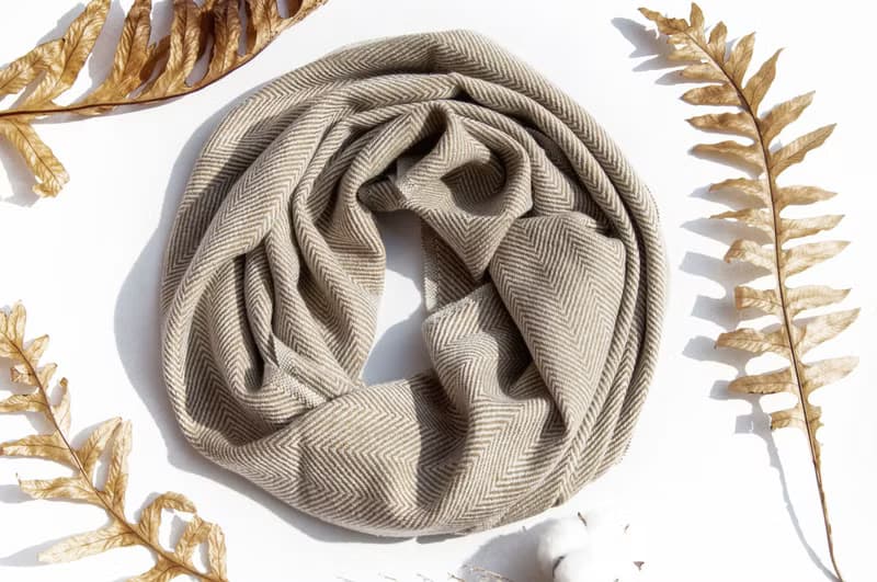 喀什米爾Cashmere/針織圍巾/純羊毛圍巾/羊毛披巾-厚款條紋