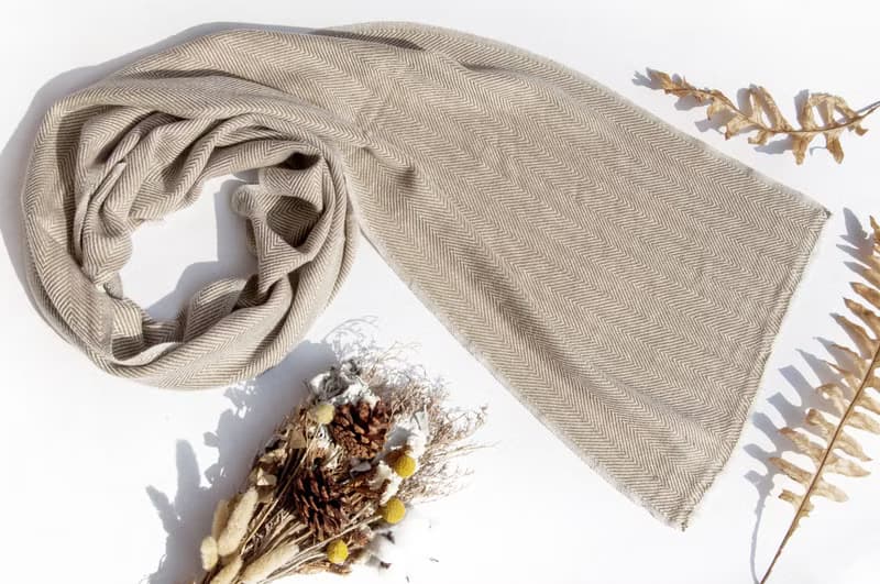 喀什米爾Cashmere/針織圍巾/純羊毛圍巾/羊毛披巾-厚款條紋
