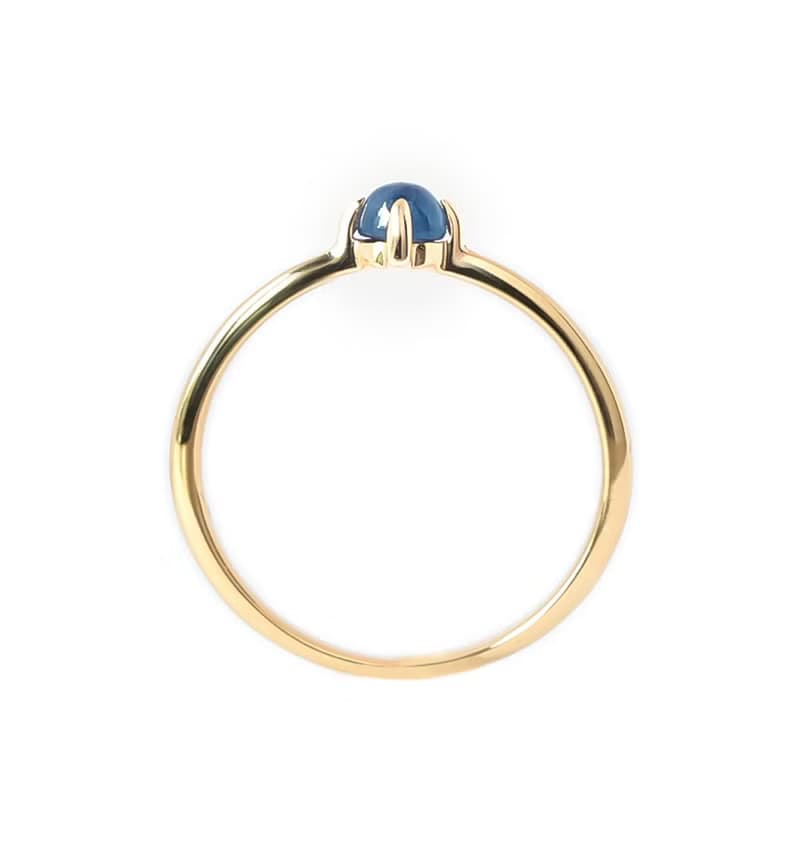 サファイア K10ピンキーリング カボションカット ~MUOT~ 9月誕生石【受注生産】