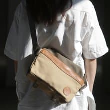 清友制包所 防水帆布復古相機包 腰包 斜挎包 男女胸前包 卡其色