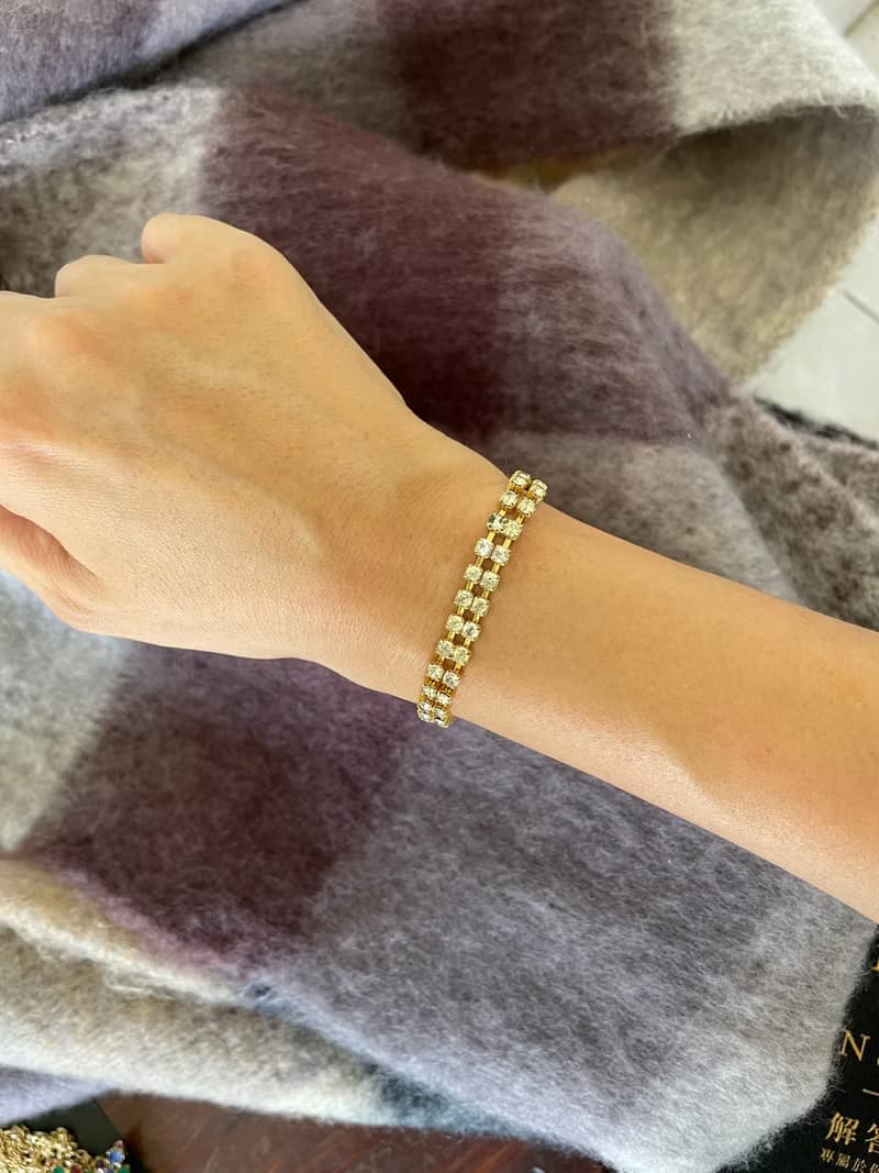 古董摩登透明萊茵石手鍊  BR116