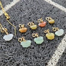 【親翠】天然翡翠 冰多色精緻手工雕種水極美如意頭鎖骨鏈