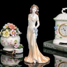 英國製Wedgwood Coalport花之女神絕美限量手工捏花骨瓷雕塑Topaz