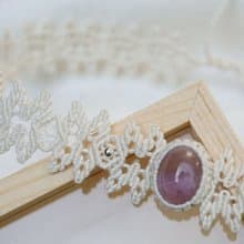 | MC | 天然紫水晶頸鏈choker 真絲編織雪花 新娘婚禮波西米亞風