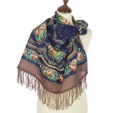 Authentic Pavlovo Posad Russian Shawl Scarf Soft 100% Wool 89x89 cm 1579-16