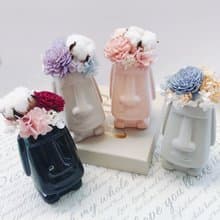 Dum Dum摩艾石像 乾燥花 乾燥小盆花 擺飾 乾燥花盆栽 永生花
