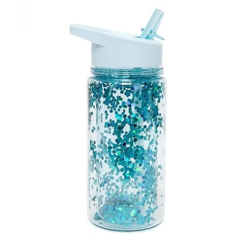 荷蘭Petit Monkey ─ 兒童水杯300(ml)-粉藍閃亮亮  杯子