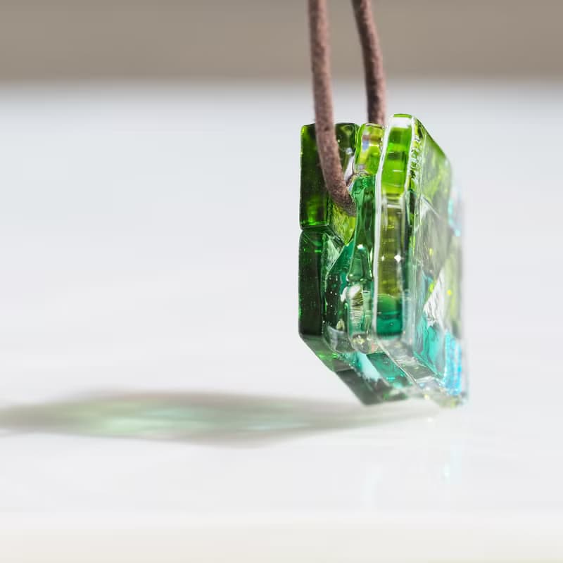 【Special】香る幸せガラス(しあわせ【アロマ】【四つ葉】)ネックレス【受注制作】