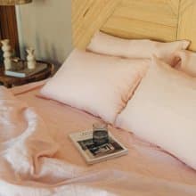 Blush pink linen duvet cover / Softened linen / Comforter cover / Quilt cover