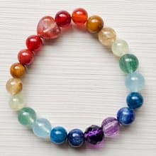全脈輪提升彩虹水晶手鍊加強海底輪款
