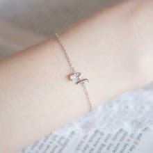 天然石925純銀英文字母水晶手鍊 H