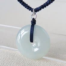 本命年【歲歲平安】冰種淡藍雲層棉翡翠絲光編織項鍊*SF13*招財