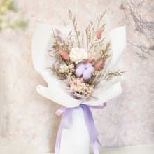 粉紫永生玫瑰花束 情人節花束 求婚花束