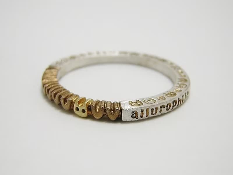 ailurophile K18 gold + silver 925 ( mille+-feuille ) 2~28号 ( １つの価格 ) 猫 貓 ハート