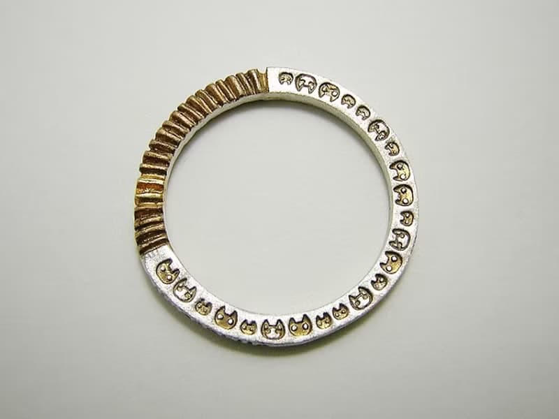 ailurophile K18 gold + silver 925 ( mille+-feuille ) 2~28号 ( １つの価格 ) 猫 貓 ハート