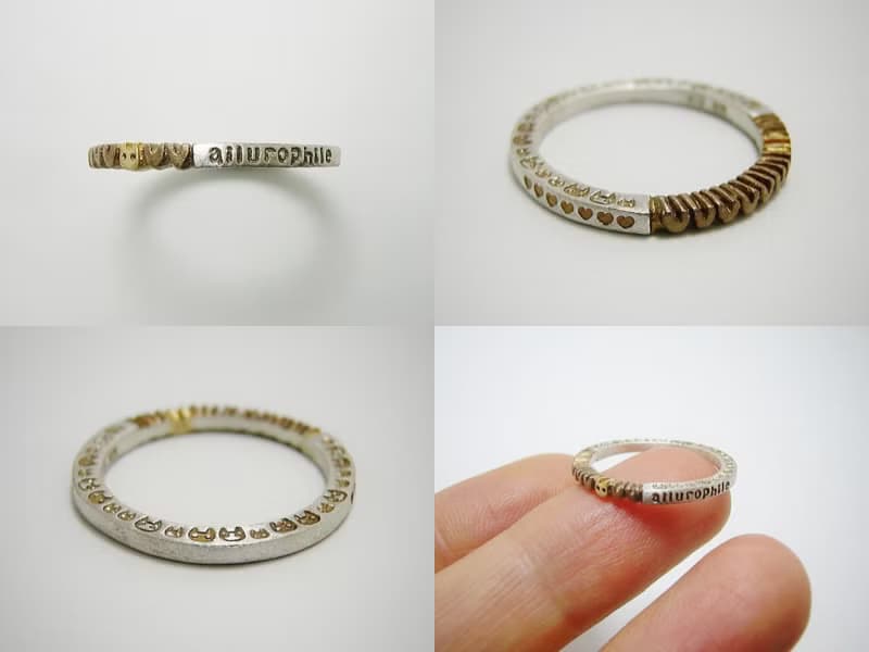 ailurophile K18 gold + silver 925 ( mille+-feuille ) 2~28号 ( １つの価格 ) 猫 貓 ハート