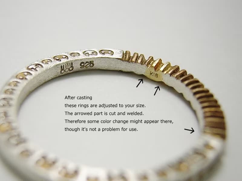 ailurophile K18 gold + silver 925 ( mille+-feuille ) 2~28号 ( １つの価格 ) 猫 貓 ハート
