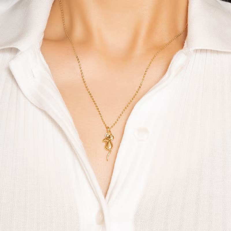 Mouse Necklace 生肖系列 老鼠造型項鍊 純銀鍍18K金 送禮推薦