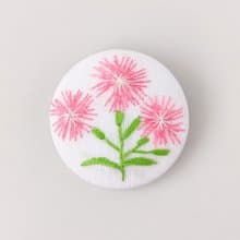 撫子の花刺繍ブローチ